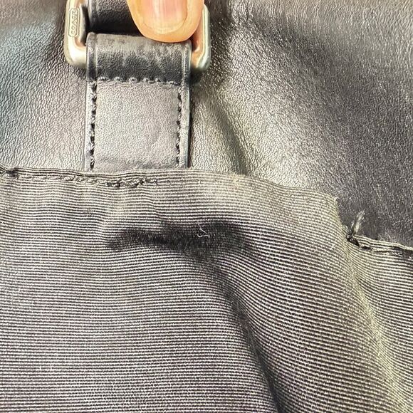 COACH F70707 Lexington Smooth Black Leather Office Commuter Briefcase Laptop Bag - Picture 12 of 16